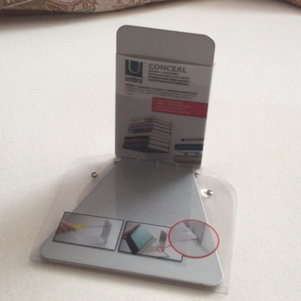 Umbra Conceal Silver Wall-Mount Invisible Book Shelf
